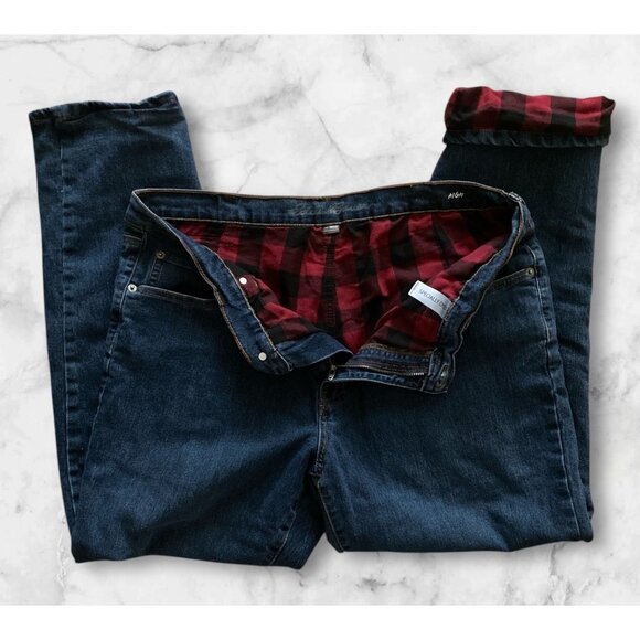 Eddie Bauer Lined Jeans Men’s 38 x 32 Straight Leg Dark Wash - Picture 2 of 6